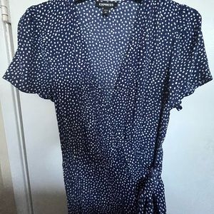 Express Navy blue wrap dress